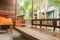 Wooden terrace for outdoor rest at deluxe bedroom in luxury hotel