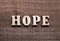 Wooden Text Hope