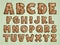 Wooden Texture Alphabet Vector Illustration