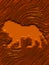 Wooden texture with engraved tiger 3 d with lighting effect computer generated  background and wallpaper design