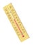 Wooden thermometer for air temperature measurement isolated illustration