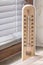Wooden thermometer with analog scale