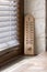 Wooden thermometer with analog scale
