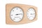 Wooden Thermometer and Hygrometer Device For Sauna. 3d Rendering