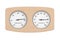 Wooden Thermometer and Hygrometer Device For Sauna. 3d Rendering