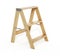 Wooden three step folding ladder. 3D illustration