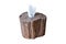Wooden tissue box isolated