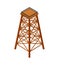 Wooden tower Industrial isometry isolated. Vector illustration