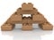 Wooden toy brick pyramid construction