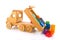 Wooden toy car with colorful blocks