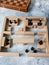 Wooden Toy Construction with ecologically wooden blocks manufactured from sustainable timbers. Wood elements for kids mental