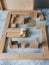 Wooden Toy Construction with ecologically wooden blocks manufactured from sustainable timbers. Wood elements for kids mental