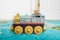 Wooden toy locomotive