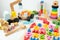 Wooden toys on to encourage creativity