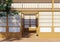 Wooden traditional Japanese Shoji door, Japanese traditional building exterior