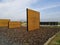 Wooden training climbing walls on the field