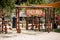 Wooden training engine on a fitness beach in Stobrec, Split