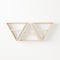 Wooden triangle shelf little tree, books ,decoration copy space