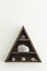 Wooden Triangular Crystal Shelf Hung on a Wall