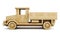 Wooden truck side view. 3d.