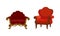 Wooden Upholstered Armchair as Seat and Piece of Furniture with Armrests Vector Set