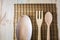 Wooden utensils on the table