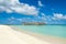 Wooden villas over water of the Indian Ocean