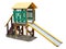 Wooden vinage children`s handmade hill and lodge