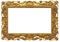 Wooden vintage rectangular gilded antique empty picture frame