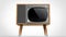 Wooden vintage TV set with legs