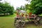 Wooden wagon with flowers