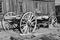 Wooden wagon in western ghost town, usa