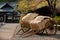 Wooden wagons and old houses create an atmosphere like the Edo Period, Edo Wonderland