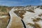 Wooden walkway by the beach at Tauparikaka Marine Reserve, , New Zealand