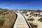 Wooden walkway by the beach at Tauparikaka Marine Reserve, , New Zealand