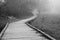 Wooden Walkway on a Foggy Spring Morning