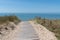 Wooden walkway leading to Noirmoutier beach in VendÃ©e France