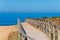 Wooden walkway or path on a beach