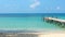 Wooden walkway in the sea on tropical beach Thailand