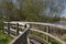 Wooden walkway at Somerset wildlife wetlands,Somerset ,UK