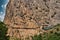 wooden walkway to walk along the mountain and avoid falls