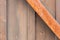 Wooden Wall with Rusty Metal Beam Background