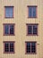 Wooden wall with windows