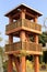 Wooden watchtower in battlefield park