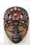 Wooden Wayang Mask with Batik Texture in detail