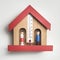 Wooden Weather House Barometer