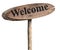 Wooden welcome sign