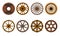 Wooden wheel vector cartoon set icon.Vector illustration cart of wheel. Isolated cartoon icon cartwheel for wagon on