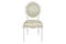 Wooden white chair with a round back on a white background.