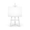 Wooden White Easel with Mock Up Empty Blank Horizontal Canvas Isolated on Background
